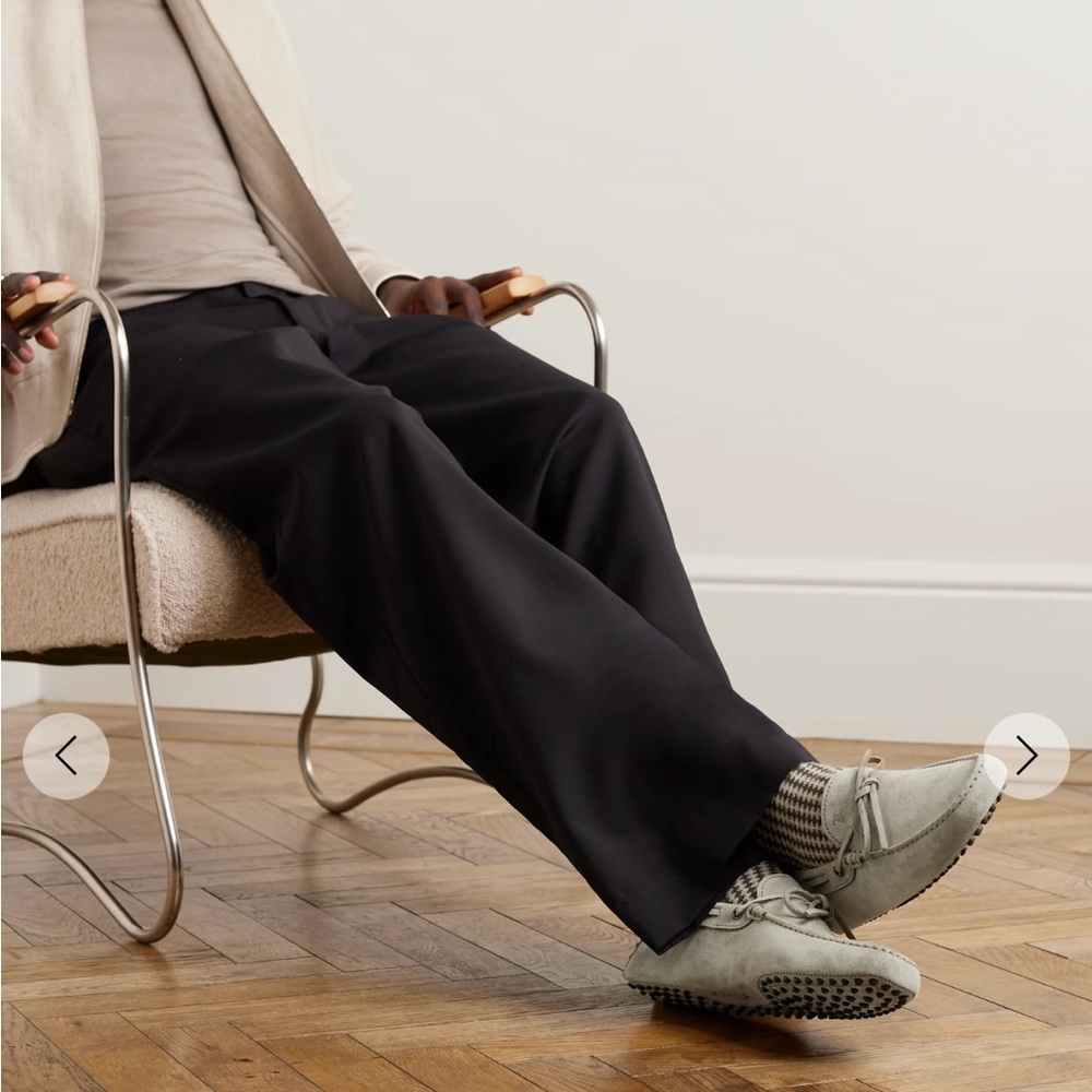 New Tod’s Gray Suede Loafers